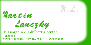 martin lanczky business card